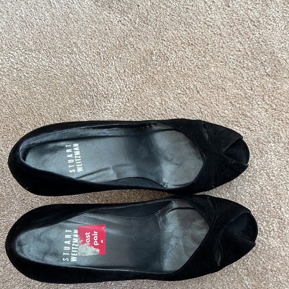 Stuart Weitzman high heels black suede leather 7 1/2 M - Picture 8 of 9
